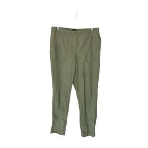 Talbots Basic Casual Green Cotton Blend Slim Cargo Straight Leg Pant Size 10